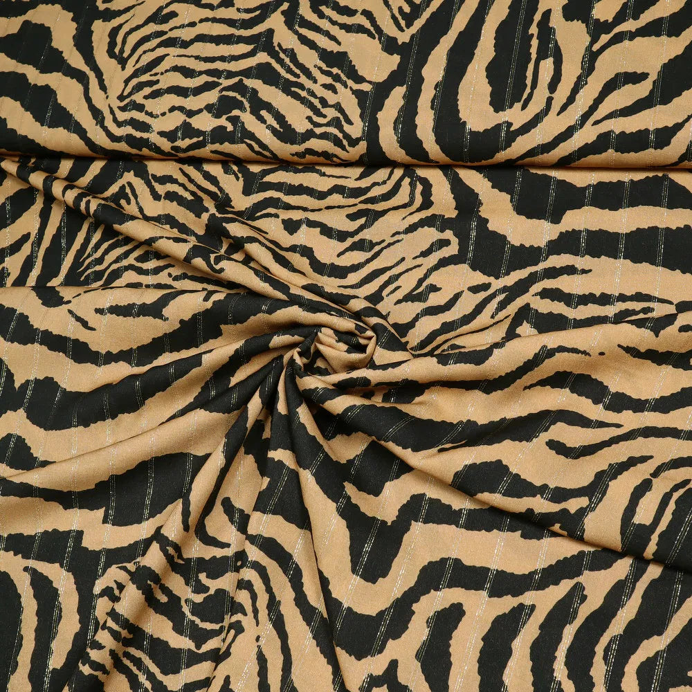 Non. 1389 Viscose Tigre Lurex camel | noir | or