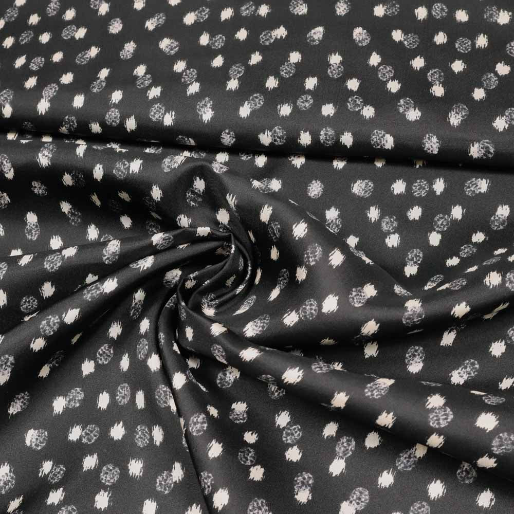 No. 1386 silk twill dots black