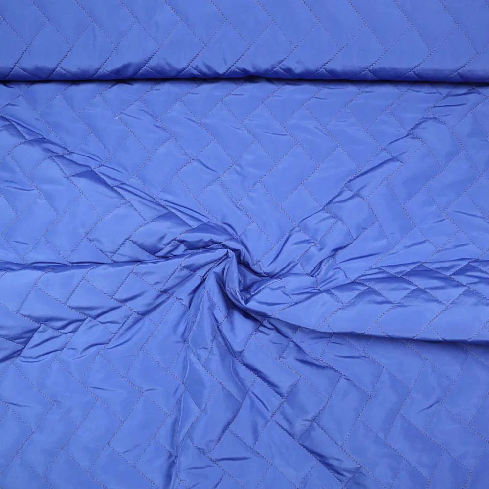 Non. 1407 tissu matelassé zigzag bleu azur