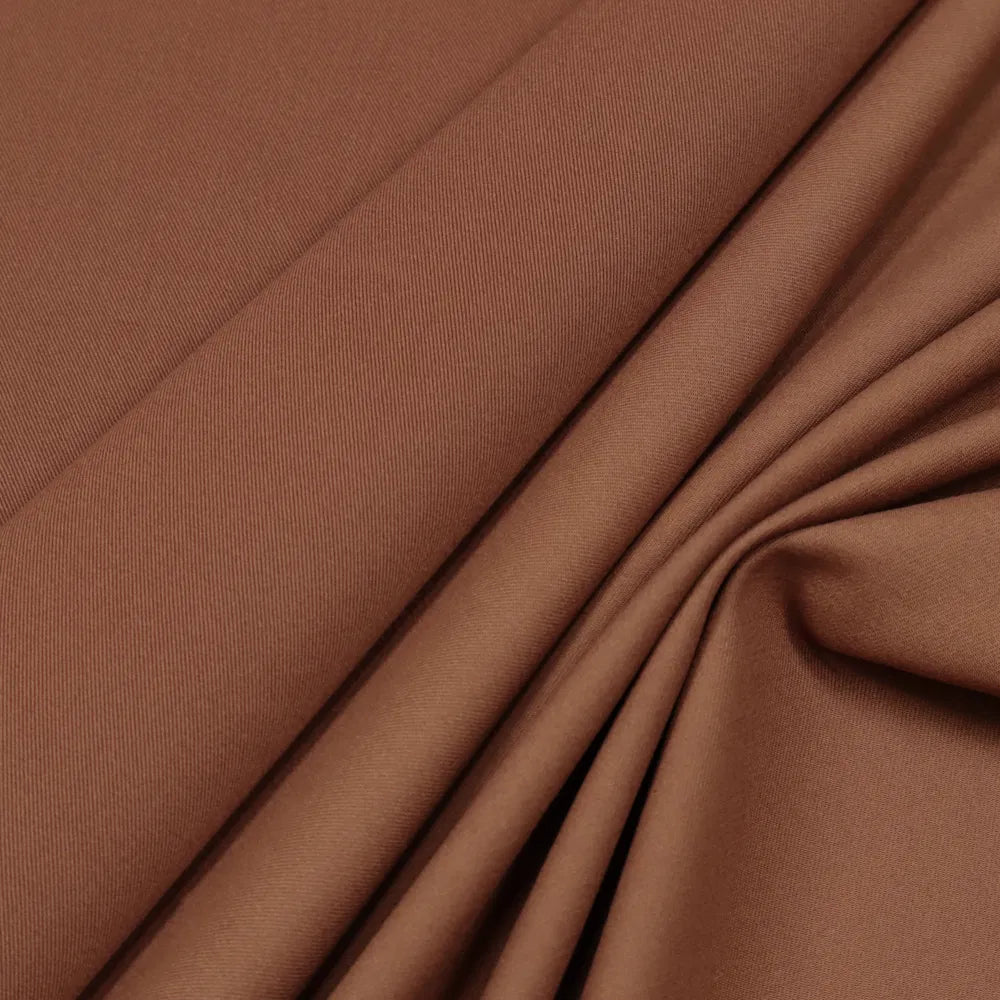 Non. 1412 Gabardine de coton stretch marron fauve