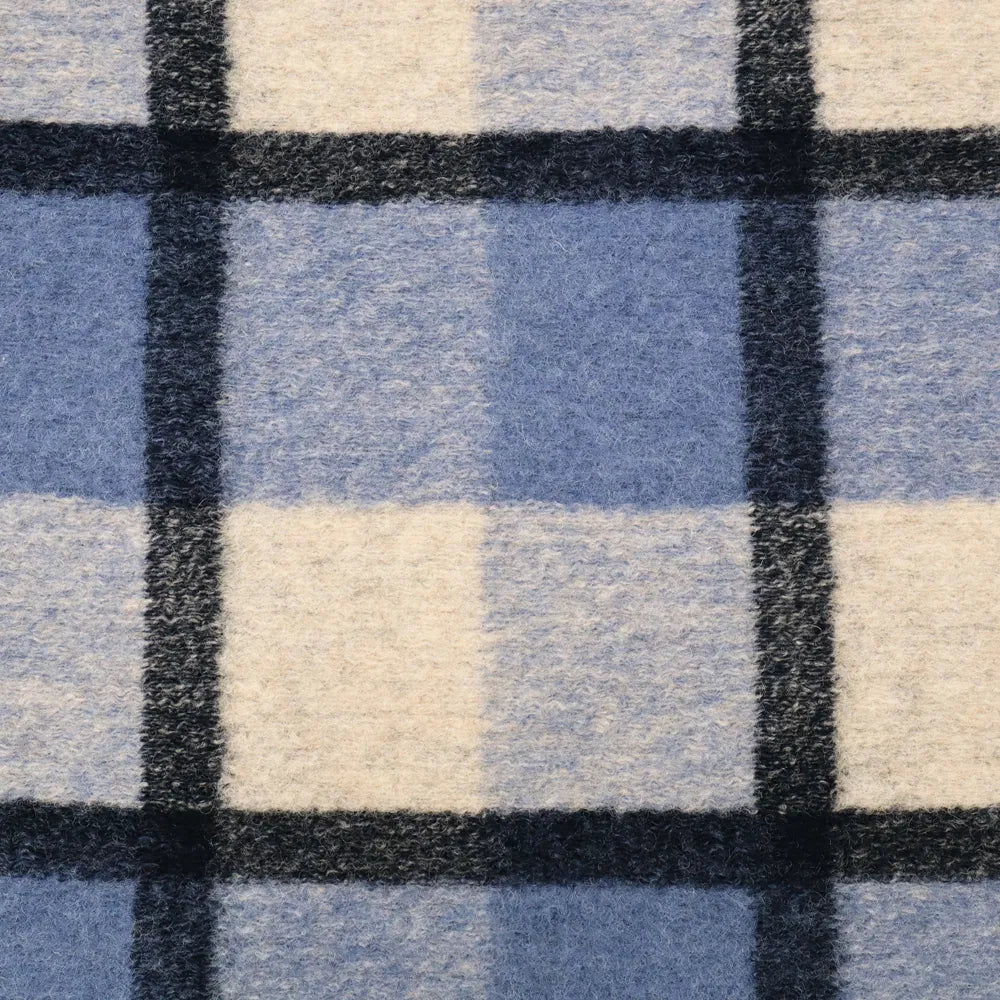 No. 1448 Wool fabric check blue | wool white