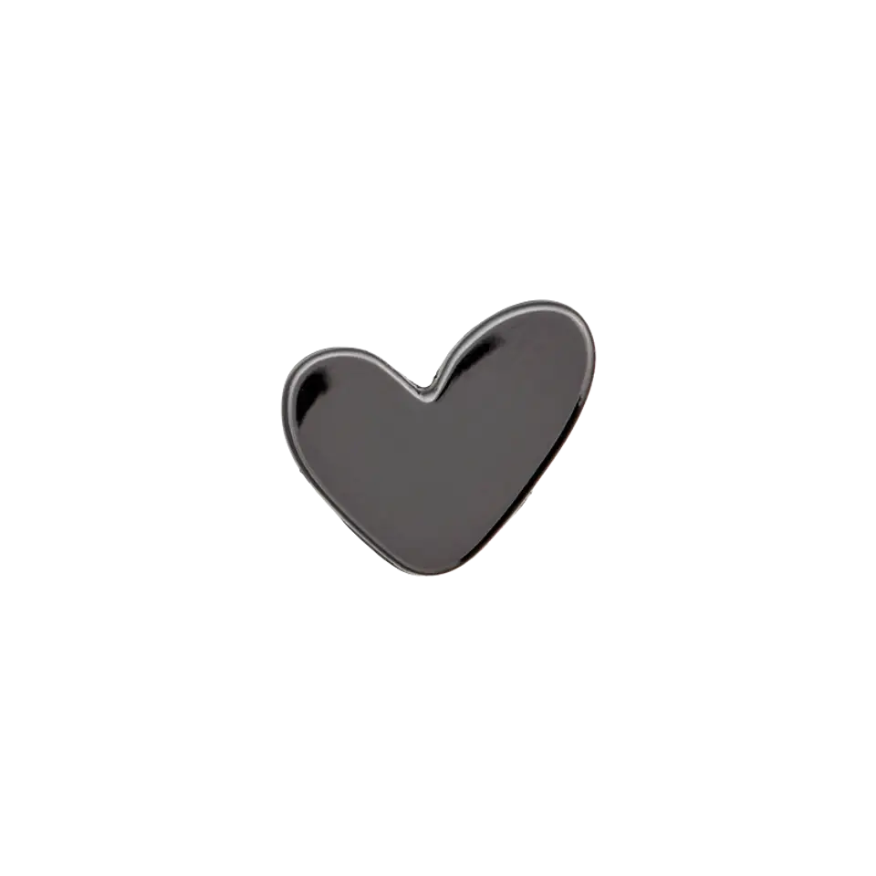 Metal button eyelet heart 8mm anthracite