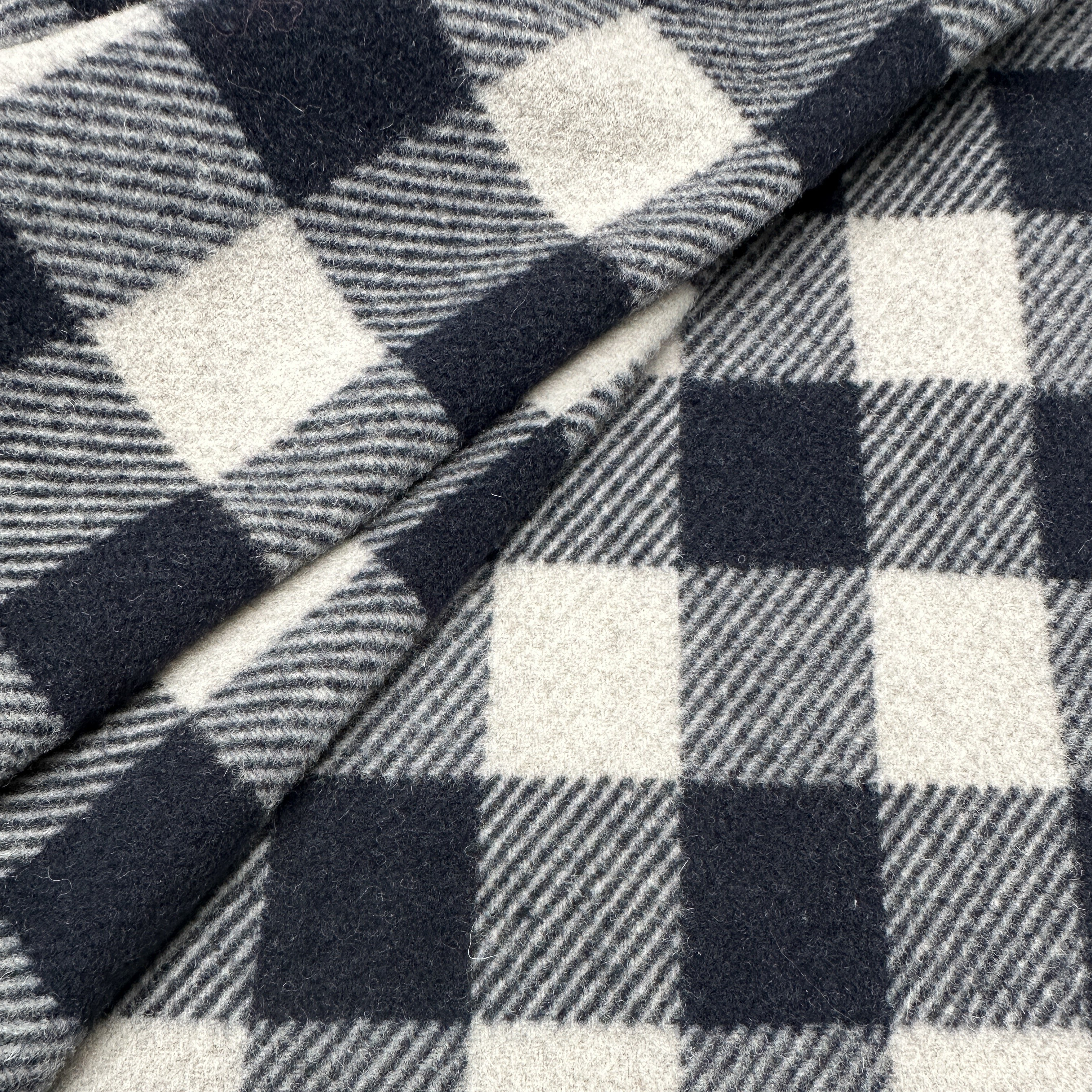 No. 1447 Coat fabric check dark blue