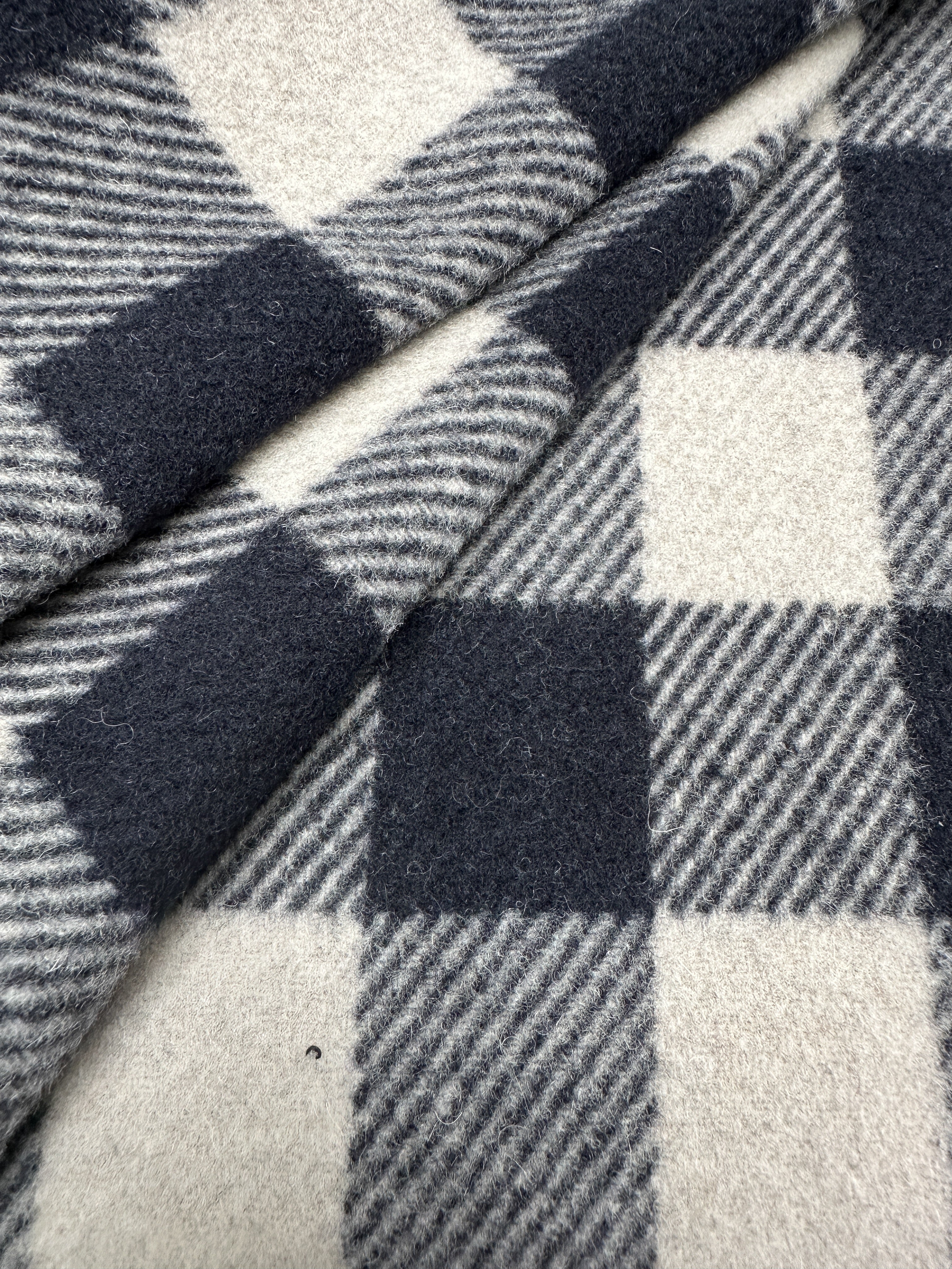 No. 1447 Coat fabric check dark blue